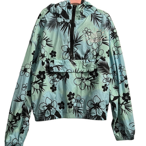 Justice Blue and Black Hooded Raincoat with Elastic Waist